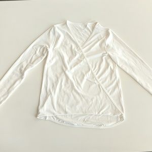 Lululemon white long sleeve open front top size 6